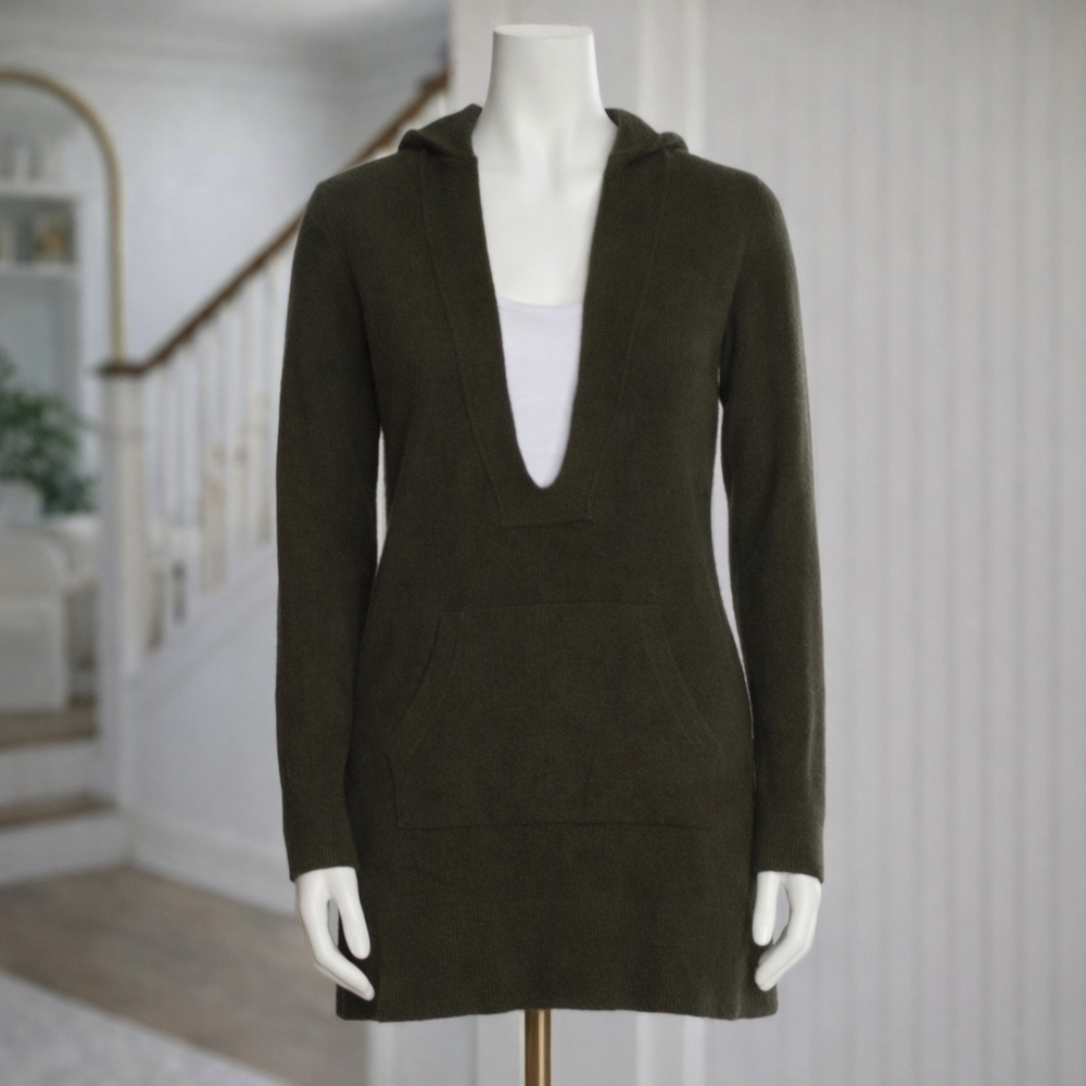 VINCE 100% Cashmere Vneck Long Sweater Sz Medium